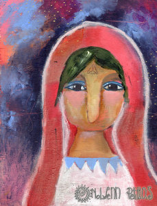 Fatima, painting by Nolwenn Petitbois