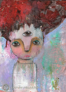 Delilah, a mixed media painting by Nolwenn Petitbois