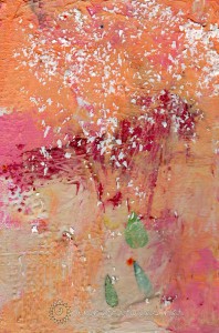 Summer Rain, abstract mixed media painting by Nolwenn Petitbois