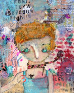 Lizzy, Mixed Media painting by Nolwenn Petitbois