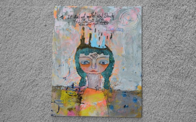 Rayna, a mixed media painting by Nolwenn Petitbois